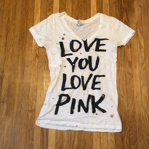 Pink Victoria secret v neck T-shirt